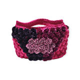 PENYE İP ÖRGÜSÜ ÇİÇEK DETAYLI EL YAPIMI KADIN EL-OMUZ ÇANTASI