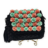 PENYE İP ÖRGÜSÜ ÇİÇEK DETAYLI EL YAPIMI KADIN ( ÇAPRAZ) OMUZ ÇANTASI