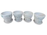 4 adet Antik Görünümlü Toprak Saksı 12*12 cm
