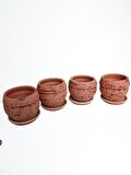 4 ADET ANTİK GÖRÜNÜMLÜ TOPRAK SAKSI 12*12 CM