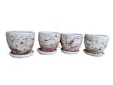 4 ADET ANTİK GÖRÜNÜMLÜ TOPRAK SAKSI 12*12 CM