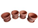 4 ADET ANTİK GÖRÜNÜMLÜ TOPRAK SAKSI 12*12 CM
