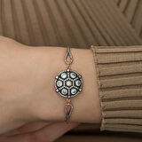 925 Ayar Gümüş Rose Elmas Montür Bileklik