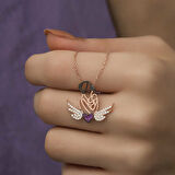 925 Ayar Gümüş Kalpli Anne Ve Çocuk Gümüş Kolye