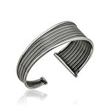 925 Ayar Gümüş Eskitme Desenli Bilezik