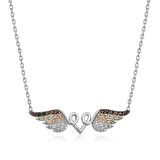 925 Ayar Gümüş Kanatlı Kalp Kadın Gümüş Kolye