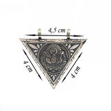 925 Ayar Gümüş Üçgen İçi Açılabilen Osmanlı Arma Muskalık Gümüş Kolye