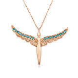 Gümüş Kanatlı Melek Kadın Kolye