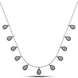 925 Ayar Gümüş Damla Nazarlı Şans Kadın Gümüş Kolye