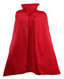 Kırmızı Renk Yakalı Pelerin 120 cm