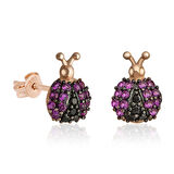 Gümüş Uğur Böceği Küpe