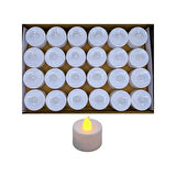 Yuvarlak Günışığı Pilli Mum 24 Adet