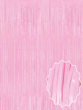Soft Pembe Püsküllü Kapı Perdesi - Parti, Baby Shower, Cinsiyet Partisi 1x2 m