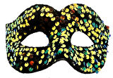 Altın Renk Arkadan Lastikli Pul Payet İşlemeli Balo Maskesi
