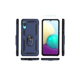 Samsung Galaxy A02 Kılıf Sofya Yüzüklü Silikon Kapak - Lacivert
