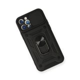 Apple Uyumlu İphone 12 Pro Kılıf Pars Lens Yüzüklü Silikon - Siyah