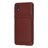 Samsung Uyumlu Galaxy A01 Core Kılıf Kelvin Kartvizitli Silikon - Bordo