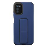 Samsung Uyumlu Galaxy A03s Kılıf Mega Standlı Silikon - Mavi