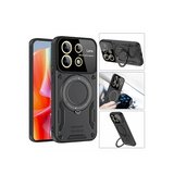 Xiaomi Uyumlu Redmi Note 13 Pro 4g Kılıf Joy Lens Standlı Kapak - Koyu Yeşil