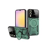 Samsung Uyumlu Galaxy S25 Edge Kılıf Joy Lens Standlı Kapak - Koyu Yeşil