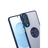 Samsung Uyumlu Galaxy S25 Edge Kılıf Montreal Yüzüklü Silikon Kapak - Lacivert