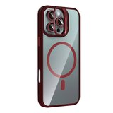 Joko Apple Uyumlu İphone 16 Pro Max Remim Lensli Magsafe Standlı Kapak - Bordo