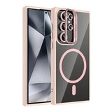 Joko Samsung Uyumlu Galaxy S24 Ultra Remim Lensli Magsafe Standlı Kapak - Pembe