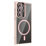 Joko Samsung Uyumlu Galaxy S24 Ultra Remim Lensli Magsafe Standlı Kapak - Pembe