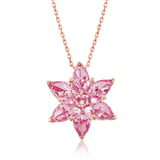925 Ayar Gümüş Rose Pembe Lotus Çiçeği Kolye