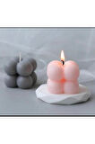 Mini Bubble Mum Silikon Kalıp, Mini Bubble Candle (2 adet )