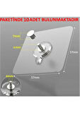 SÜPER GÜÇLÜ ÇERÇEVE ASKISI PİN DELGİSİZ VİDALI TIRNAK KANCA YAPIŞKANLI RAF TUTUCU ASKI 10 LU