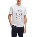 Tarrzz Miracle  Tasarım Tişört Sanatsal Baskılı Tişört %100 Pamuklu Beyaz  Bisiklet Yaka Kısa Kollu Tasarım Tshirt