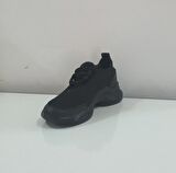Siyah Eyka Bağcıklı Agua Triko Unisex Çocuk Spor Ayakkabısı