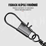 Fishack Paslanmaz Klipsli Fırdöndü Füme No: 6 12'li