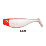 Silikon Balık Yem - DFT - 8cm - Kırmızı/Beyaz - 5'li Paket (141-3017)