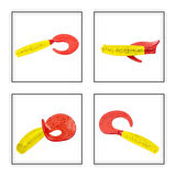 Silikon Kurt Yem - 60mm - Kırmızı/Sarı - Yumy (18065-456)