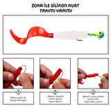 Silikon Kurt Yem - 95mm - Kırmızı/Beyaz - Yumy (460-O-18095)