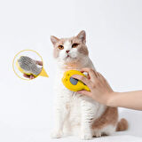 Şarjlı Buharlı Kedi Köpek Tarağı - Yumuşak Silikon Tüy Toplayıcı - Sarı (8675)