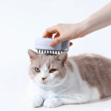 Şarjlı Buharlı Kedi Köpek Tarağı - Yumuşak Silikon Tüy Toplayıcı - Beyaz (8675)