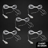 3 İğneli Kurşunlu Beden Takımı - Dip Beden Oltası - Fırdöndülü - 35 gr - 5 Adet