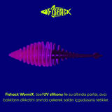 Silikon Kurt Yem - 3g 65mm - Fishack Wormix - 1 Adet - Pembe/Siyah - Karides Kokulu