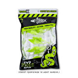 Silikon Kurt Yem - 3g 65mm - Fishack Wormix - 1 Adet - Yeşil/Beyaz - Karides Kokulu