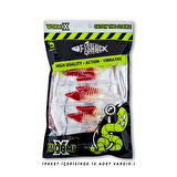 Silikon Kurt Yem - 3g 65mm - Fishack Wormix - 1 Adet - Kırmızı/Beyaz - Karides Kokulu