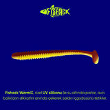 Silikon Kurt Yem - 4,2g 105mm - Turna/Levrek Silikonu - 1 Adet - Kırmızı/Sarı - Karides Kokulu