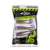 Silikon Kurt Yem - 4,2g 105mm - Turna/Levrek Silikonu - 1 Adet - Mor/Yeşil - Karides Kokulu