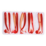 Silikon Kurt Yem - 4,2g 105mm - Turna/Levrek Silikonu - 1 Adet - Kırmızı/Beyaz - Karides Kokulu
