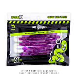 Silikon Kurt Yem - 2,2g 87mm - Fishack Wormix - Purple - UV Silikon