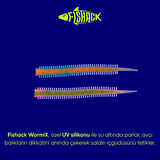 Silikon Kurt Yem - LRF Yem - 1g 70mm - Fishack Wormix - 10 Adet - Fluo Tiger - UV Silikon