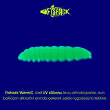 Silikon Kurt Yem - Fishack - 35mm - Sarımsak Kokulu - 20 Adet - Yeşil - UV - Trout Bait