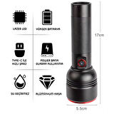 Şarj Edilebilir El Feneri - Wison - 2000 Lümen - 20 Watt - Zoomlu (ES-5572)